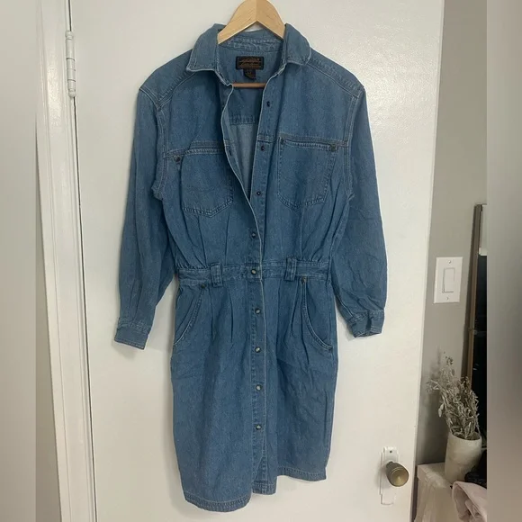 Vintage Eddie Bauer Blue Denim dress - Picture 1 of 3